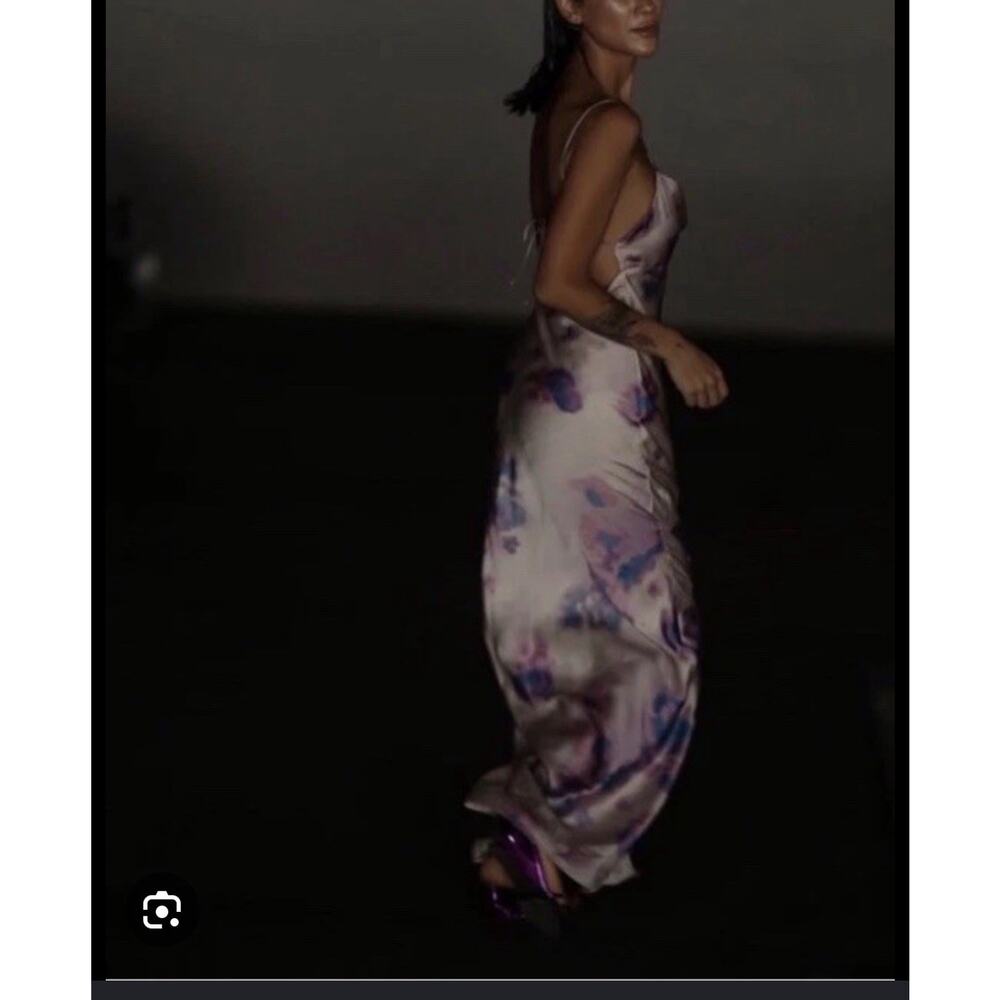 ZARA NEW WOMAN STRAPPY LONG SATIN DRESS WITH OPEN BACK Size XS - Picture 4 of 7